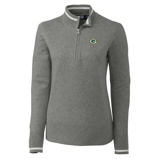 Cutter Buck Womens Lakemont Tipped Half Zip - LCS00005 Grey Heather NRP3_X8BSN28