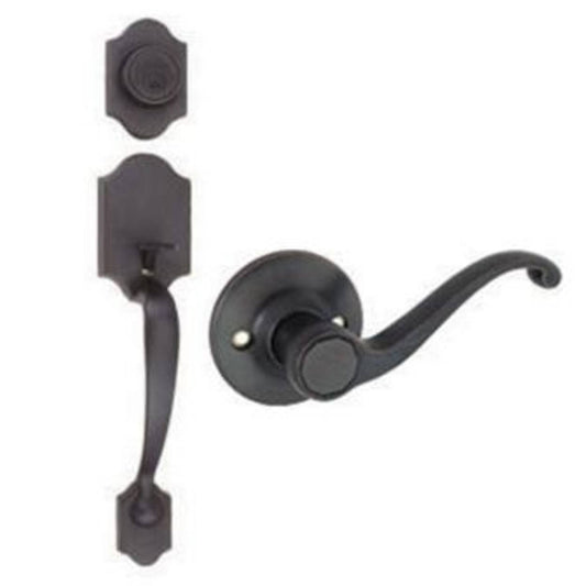 Design House 753806 Sussex 2-Way Entry Door Handle Set with Lever and Keyway Adjustable Backset Oil Rubbed Bronze Finish DNL9_E8ONB33