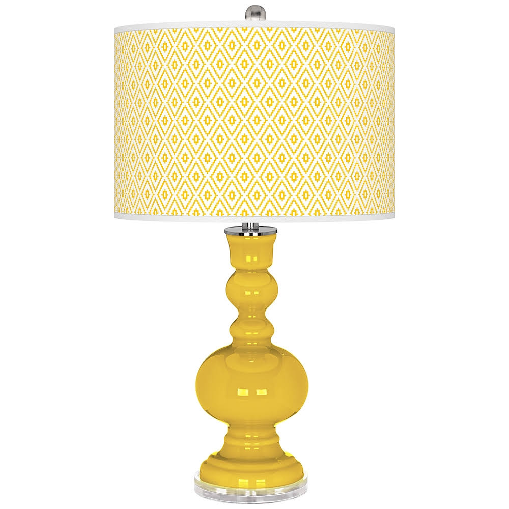 Color + Plus Citrus Diamonds Apothecary Table Lamp, Yellow EIP2_U4IHT41