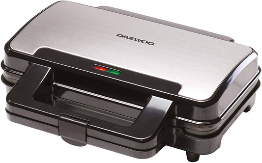 Daewoo SDA1389 900W Deep Fill 4 Slice Kitchen Sandwich Maker-Cool Touch Handles-Safety Thermal Cut Out-Thermostatically Controll OIC8_E5TSO86