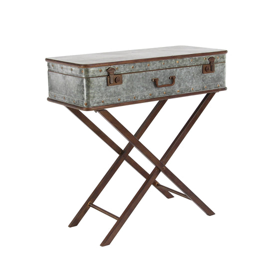 Decmode Rustic 32 x 32 inch Metal Box on Stand, Gray YWM2_V1POF76