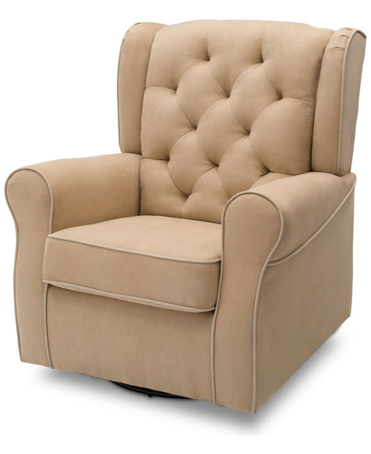 Delta Children Emerson Nursery Glider Swivel Rocker Chair - Beige with Ecru JMG8_N5WWZ06