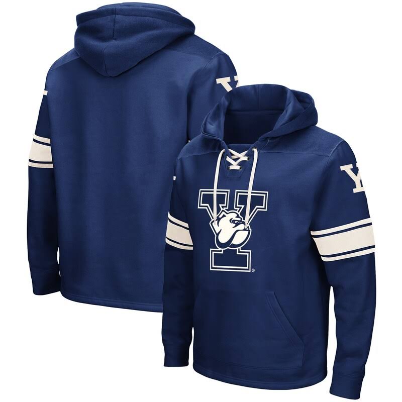 Colosseum Yale Bulldogs Navy 2.0 Lace-Up Pullover Hoodie EYP0_J8AAD55