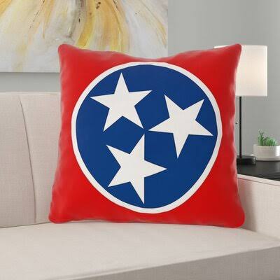 Centers Tennessee Flag in , Cotton Twill/Pillow Cover-Concealed Zipper-Indoo East Urban Home Size: 14x22 x 14 UAZ7_M6HQR81