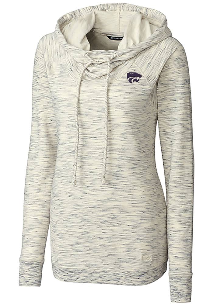 Cutter Buck Womens Kansas State Wildcats Tie Breaker Hoodie, White, Size: Small, Fleece UKD1_D2IBP73