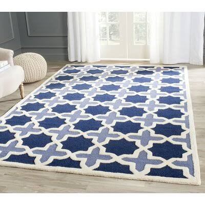 Clapham Hand-Tufted Wool Dark Blue/Ivory Area Rug Charlton Home Rug Size: Rectangle 10 x 14 YSN4_X6QMI03