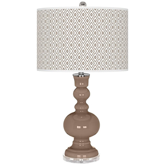 Color + Plus Mocha Diamonds Apothecary Table Lamp, Brown YAH6_I1VBF29