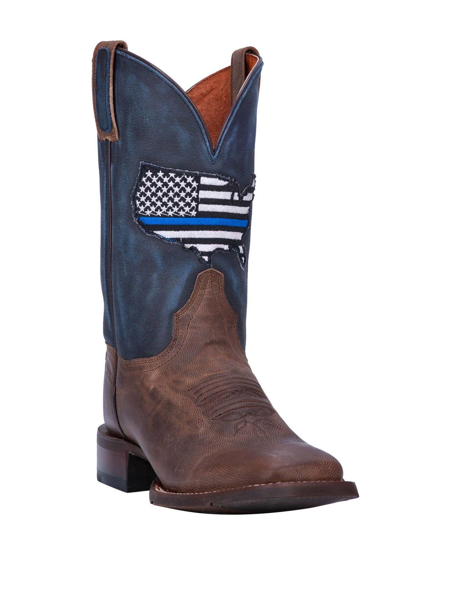 Dan Post Thin Blue Line Western Boots - Sand/Blue YJC2_M7BDP02