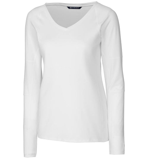 Cutter Buck Womens L/S Victory V-Neck - LCK08701 White LOE6_Z0YPN31