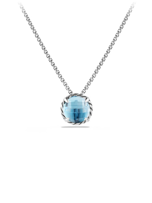 David Yurman Chatelaine Pendant Necklace with Blue Topaz WNY9_X0CFT21