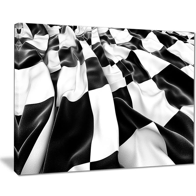 Designart &3D Checkered Flag& Graphic Art on Wrapped Canvas Size: 30x22 H x 40x22 W x 1x22 D ESL4_L2OKI73