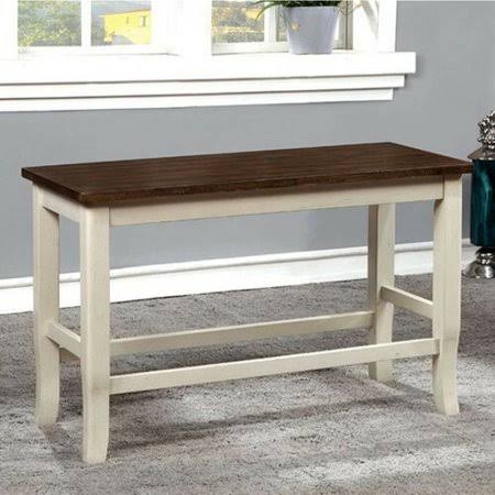 Darby Home Co Adalbert II Counter Height Wood Bench, White LPG1_F9VSI10