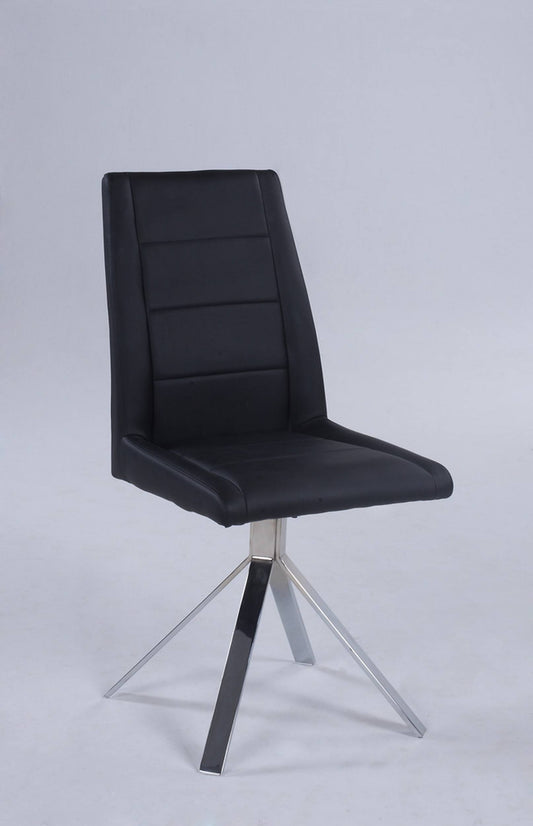 Chintaly Dana Channel Back Pyramid Base Chair in Black [Set of 2] XKZ2_O4PSW21