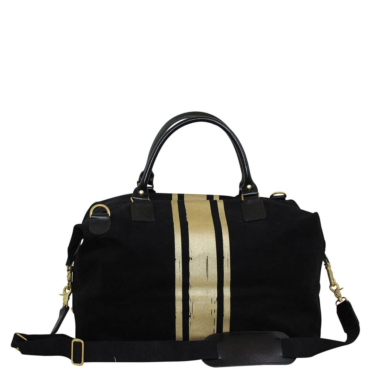 CB Station Weekender Bag with Painstroke Stripes in Black/Gold CPD9_C9FXX18