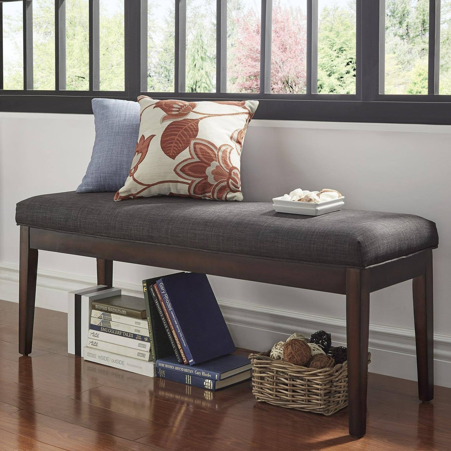 Chelsea Lane Linen Bench Dark Gray KOS8_A6VFA87