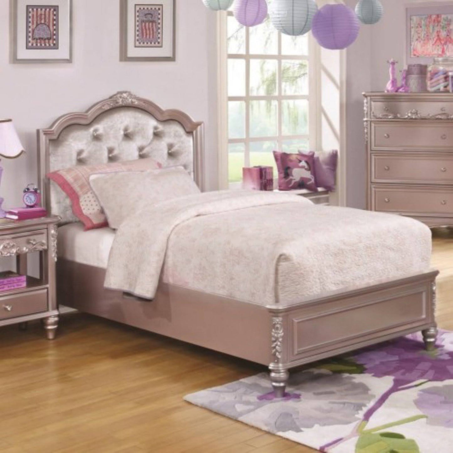 Coaster Caroline Metallic Lilac Full Bed MQA5_A7NIE83