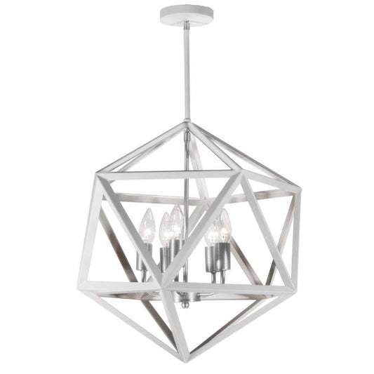 Dainolite ARC-185C-WH-SC 5Lt Chandelier,Matte Wht/Sc, White UVX5_Y0YSY73