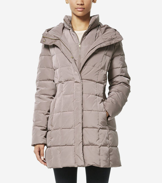 Cole Haan Hooded Down Puffer Coat - Cashew VCR5_H8NPU44