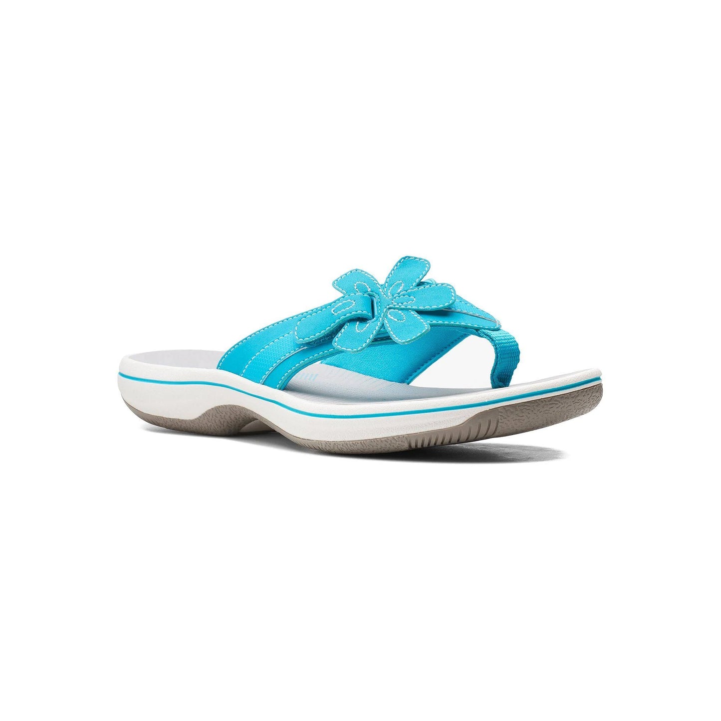 Clarks Womens Cloudsteppers Brinkley Flora Sandals - Aqua Synthetic XZZ9_U4EMB31