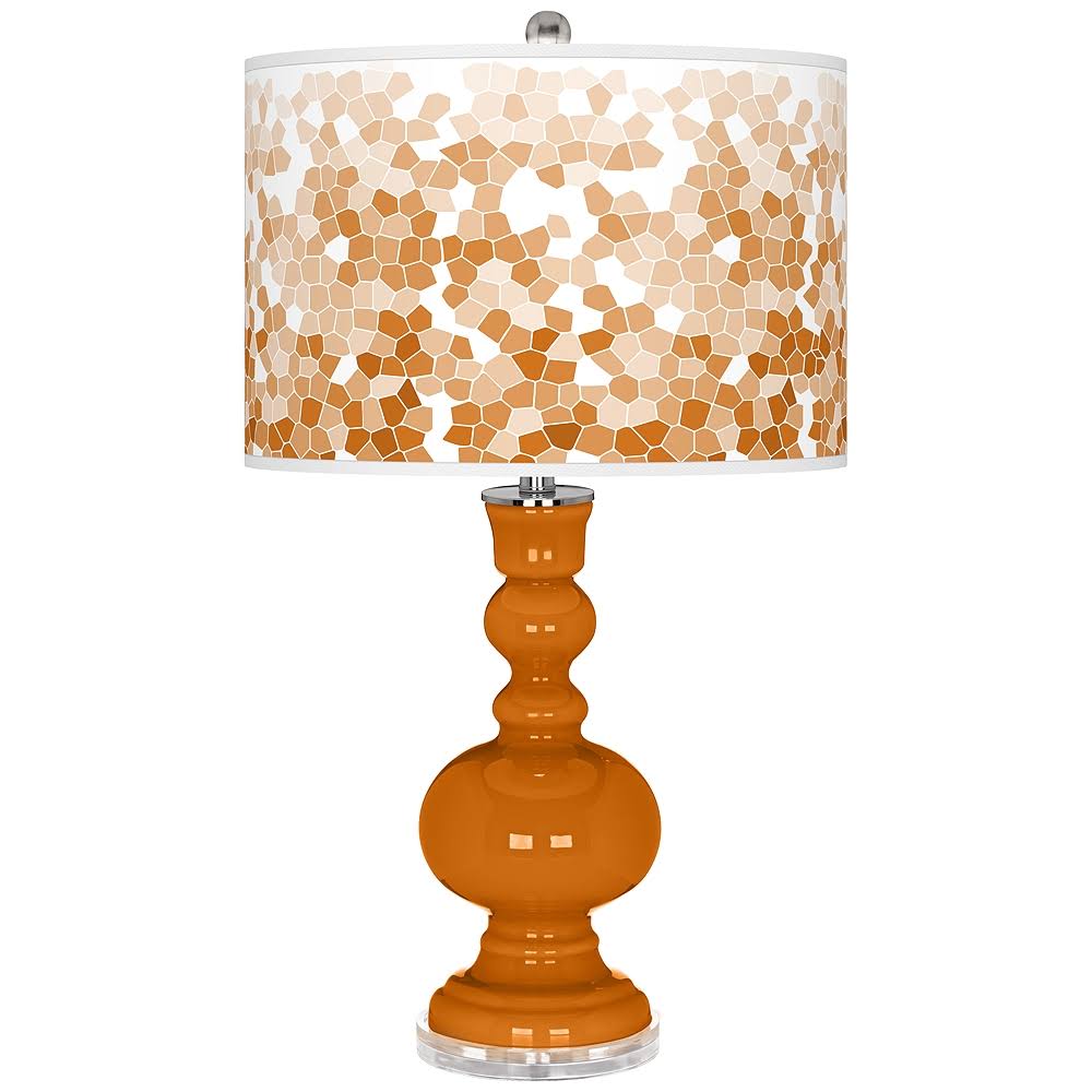 Color + Plus Cinnamon Spice Mosaic Giclee Apothecary Table Lamp TSH9_N4ULD69