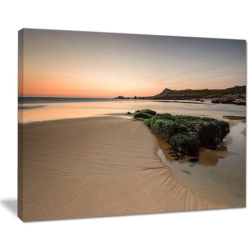 Design Art Beach at Sunset in Spain Photographic Print on Wrapped Canvas, Yellow IUU6_D3UIX62