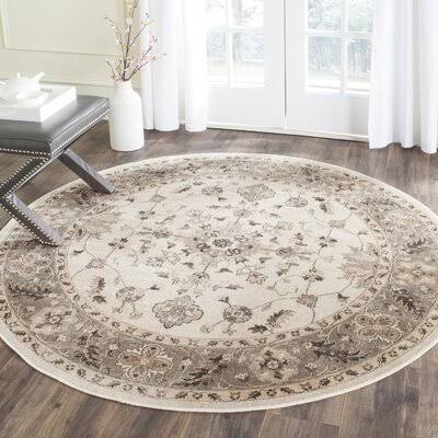 Charlton Home Tuller Stone Mouse Oriental Ivory Area Rug, White FZN1_G2GNF32