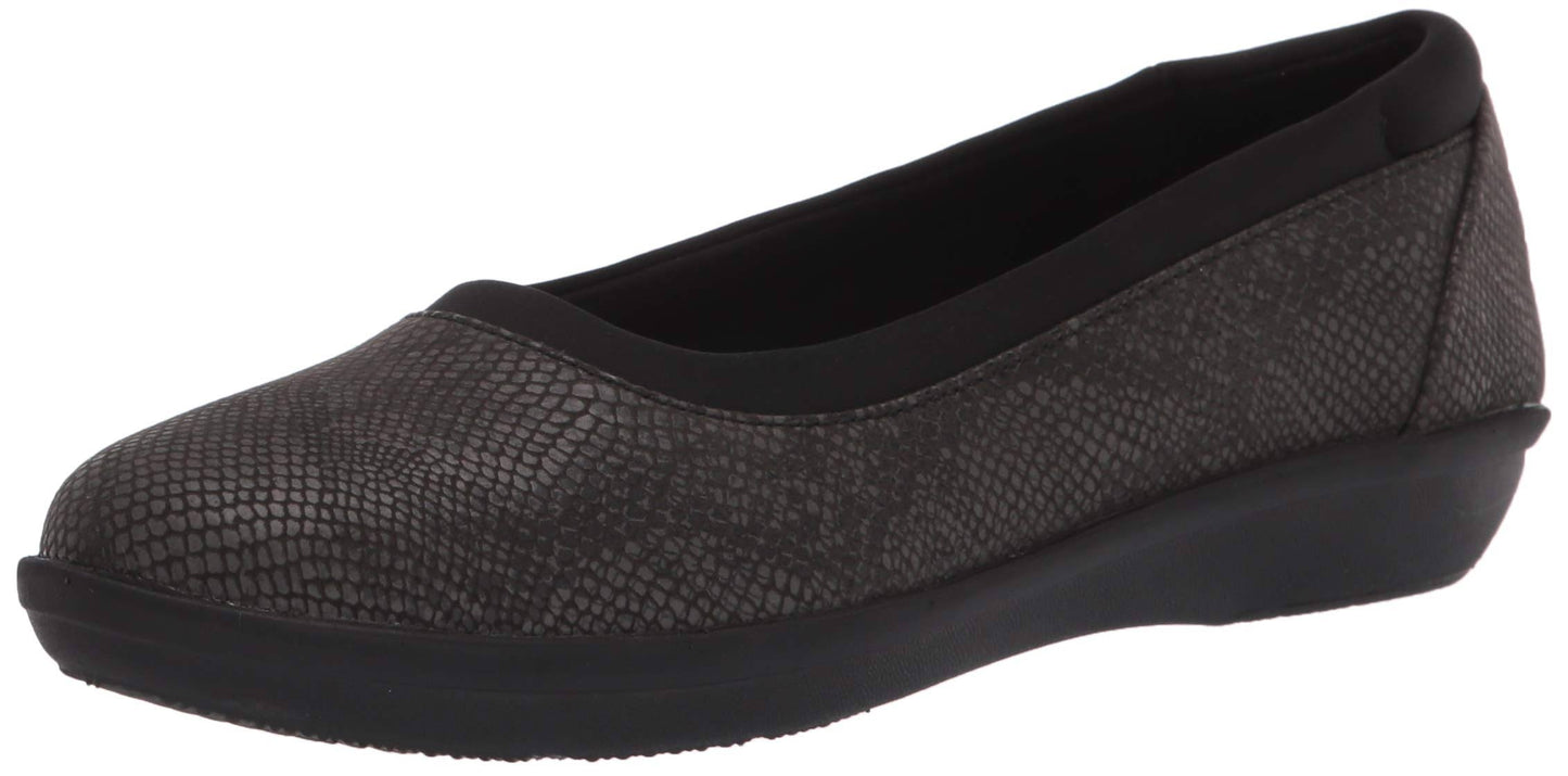 Clarks Womens Ayla Low Ballerina Flat Black Interest 6 JOW0_S8WYS75