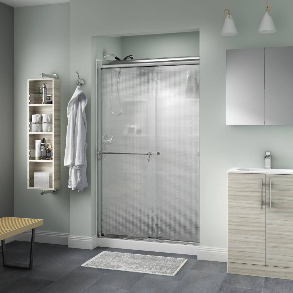 Delta Alcove Shower Door 48 in. x 70 in. Semi-Frameless Droplet Glass Chrome GPW8_X5FZB67