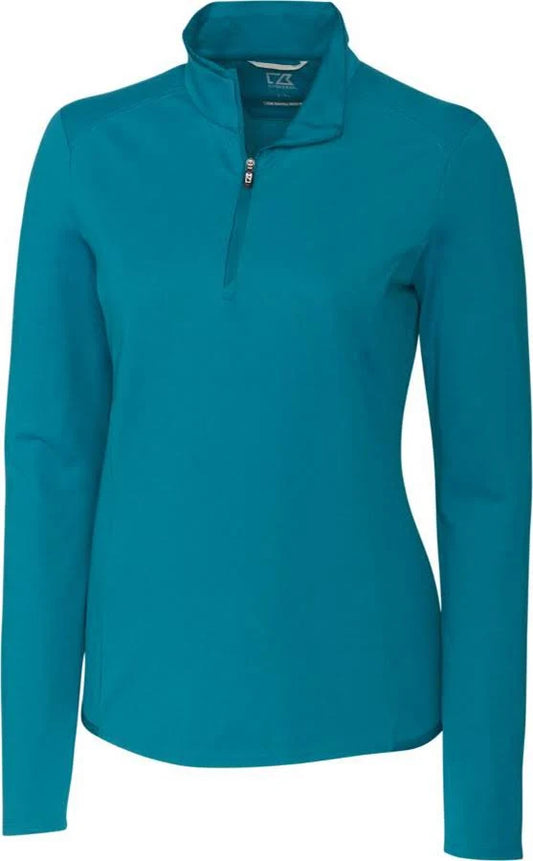 Cutter Buck Womens L/S Advantage Half Zip Mock - LCK00032 Teal Blue UAS2_U3OUH42