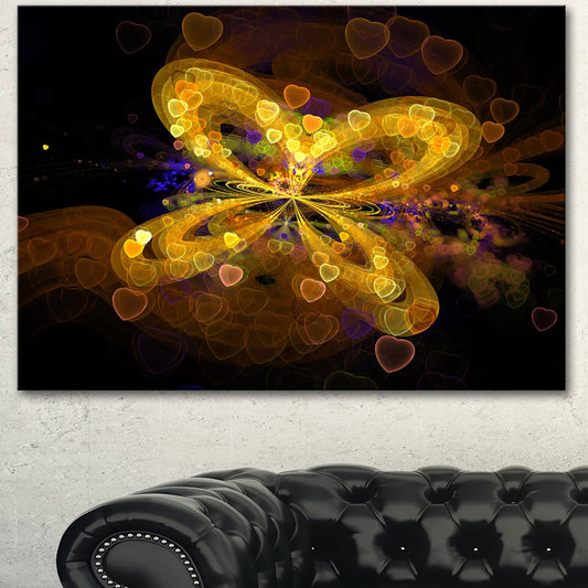 Design Art &Fractal Yellow Butterfly Pattern& Graphic Art on Wrapped Canvas Size: 12x22 H x 20x22 W x 1x22 D YWU0_I2LVK30