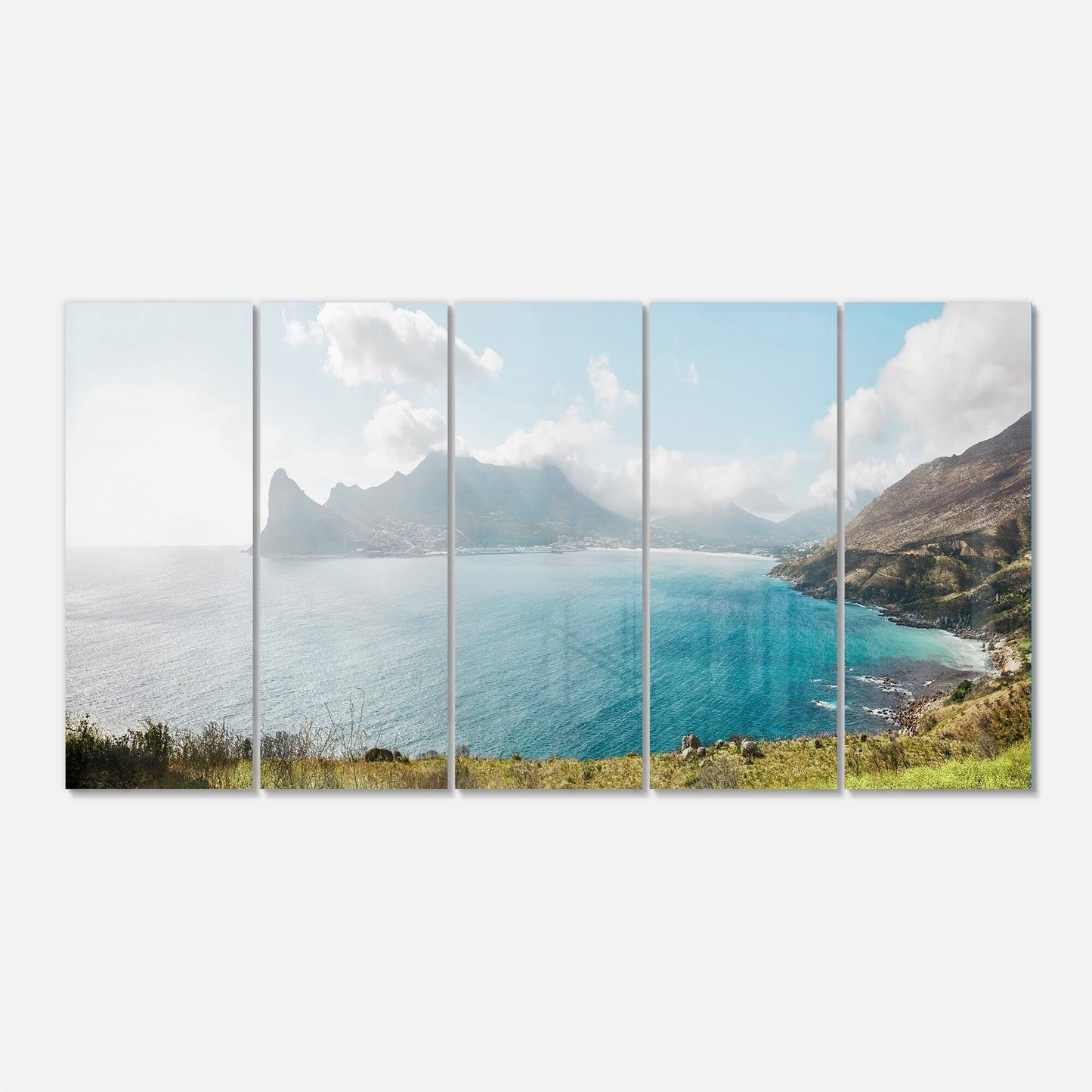 Design Art Hout Bay from Chapman Peak 5 Piece Photographic Print on Metal Set, White QIY2_M9JSN35