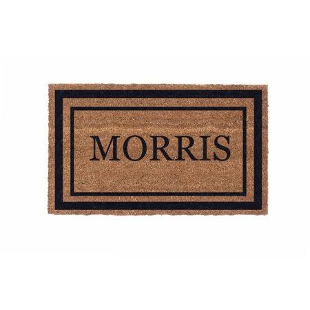 Cocomatsnmore Personalized Black Classic Border Doormats with Vinyl Backing 38 x 60 inch, Beige MCK2_Z4WNG31