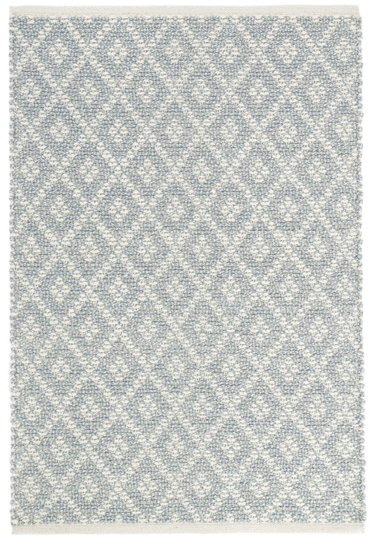 Dash and Albert Marled Diamond Light Blue Woven Cotton Rug VJA9_B1KAX93