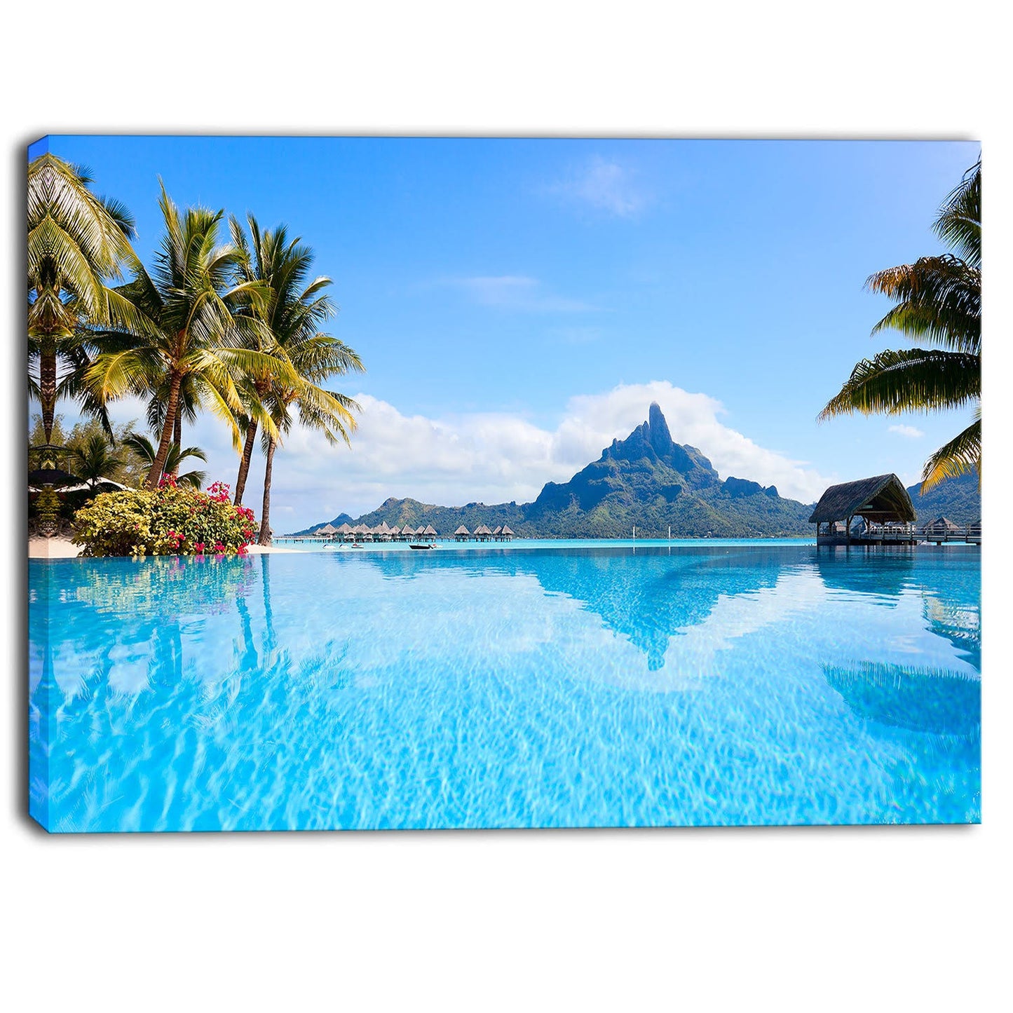 Designart - Bora Bora Landscape - Photography Canvas Art Print - 40 in. Wide x 30 in. High KZC0_I3RYL18