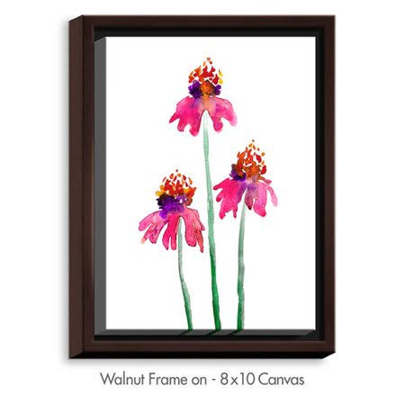 DiaNoche Designs Echinacea Flowers by Brazen Design Studio Painting Print on Wrapped Framed Canvas, White XCY5_Q2USC35