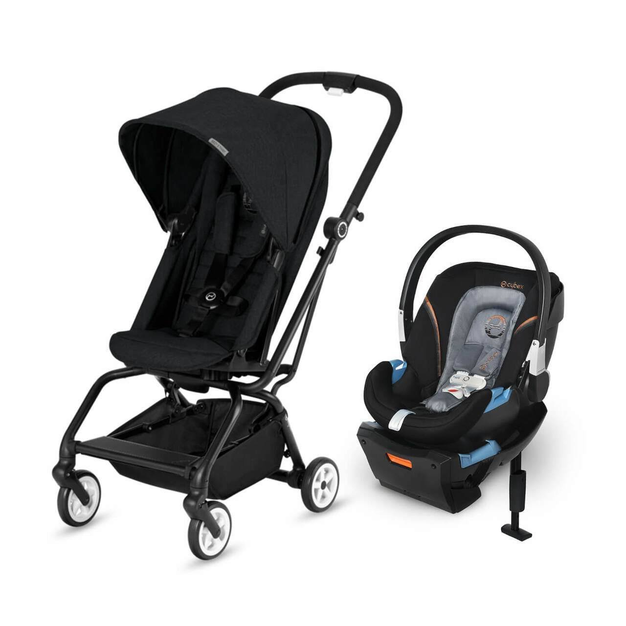 Cybex Eezy S Twist Stroller and Aton 2 Travel System Infant Car Seat - Black DUC4_Y3XMY02