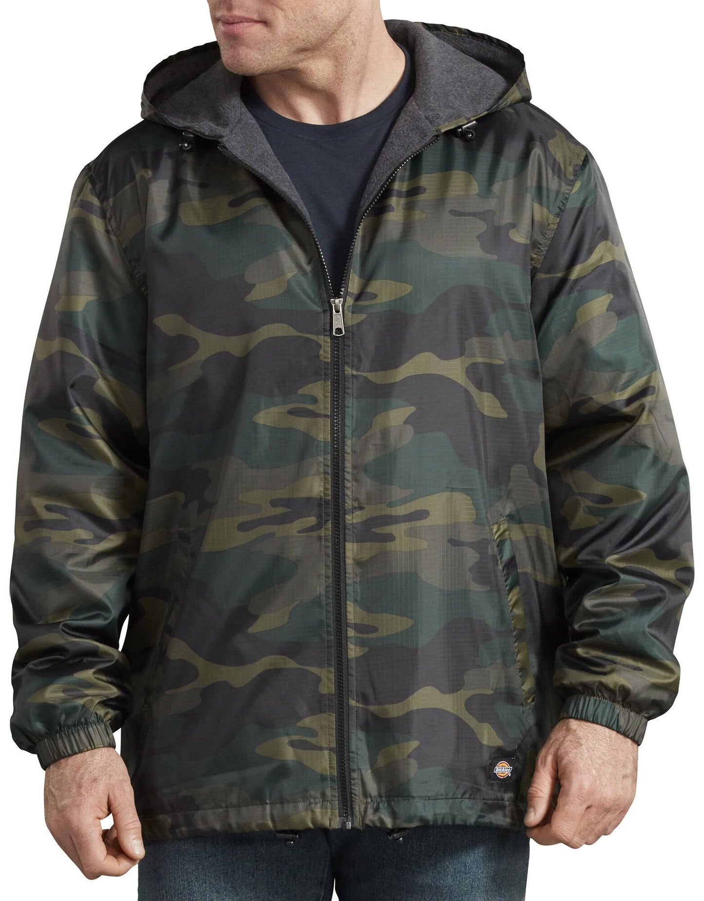 Dickies Mens Fleece Lined Hooded Camo Jacket - Hunter Green Size 4XL (33238) SRS3_T8MRH85