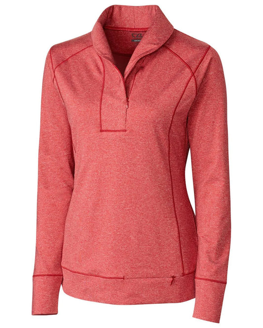 Cutter Buck Womens Shoreline Half Zip, Hunter Heather - XXL, Red RQC6_P6AAH45