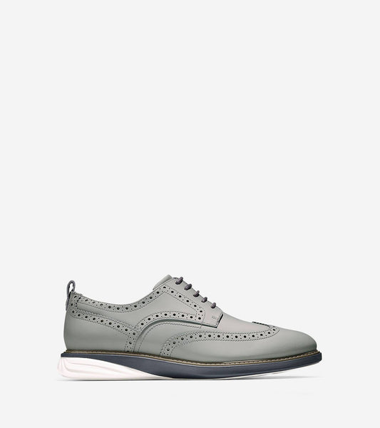 Cole Haan Mens Grandev?lution Wingtip Oxford - Gray-Magnet-Optic White 9 M WYM6_N7FJH17