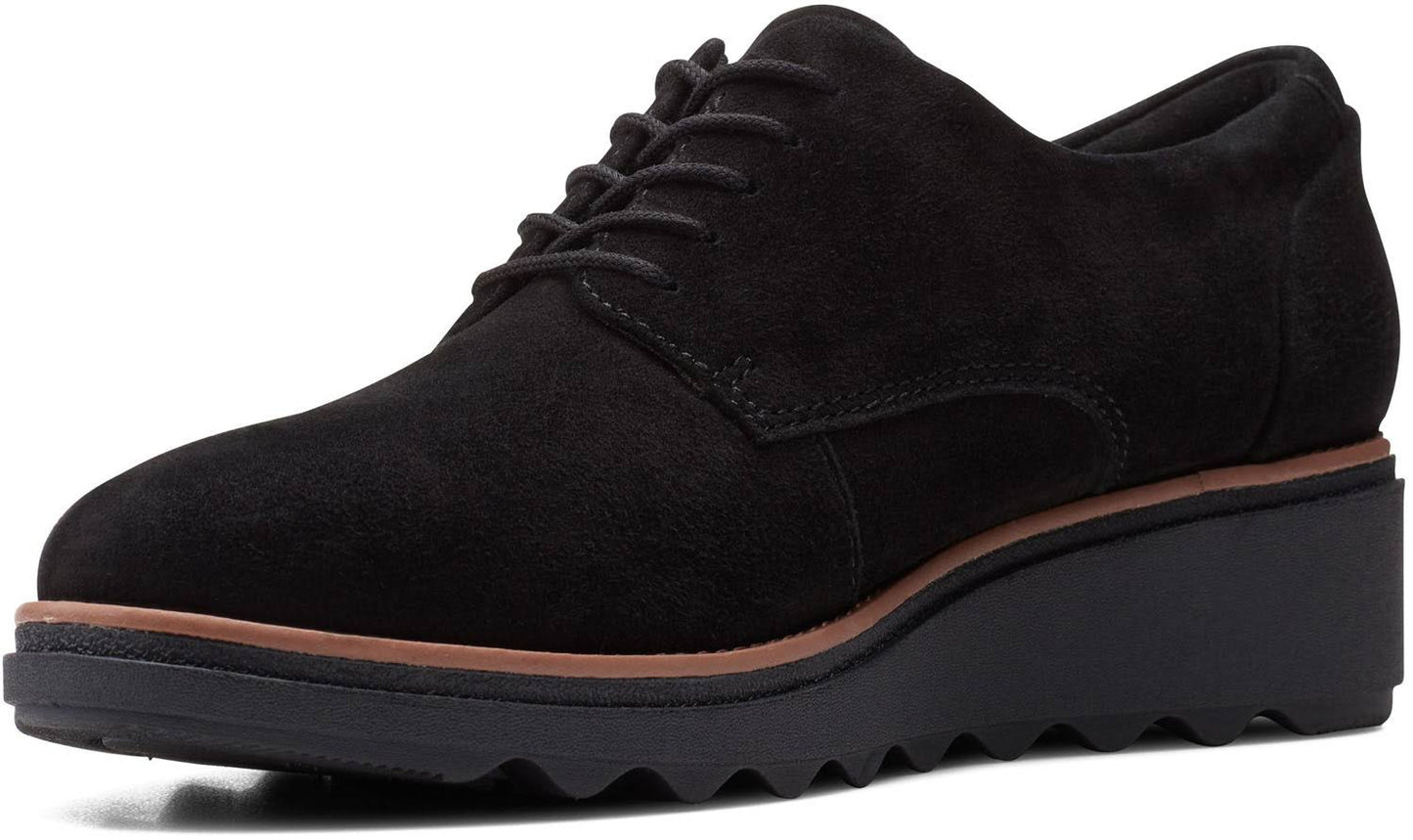 Clarks Womens Sharon Noel Oxford Black Suede 6 IMG0_R6PMP83