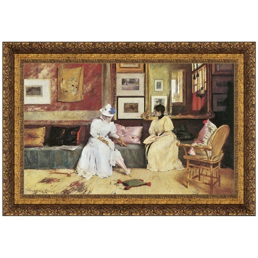 Design Toscano A Friendly Call, 1895 by William Merritt Chase Framed Painting Print; Medium XMU9_V0OYU07