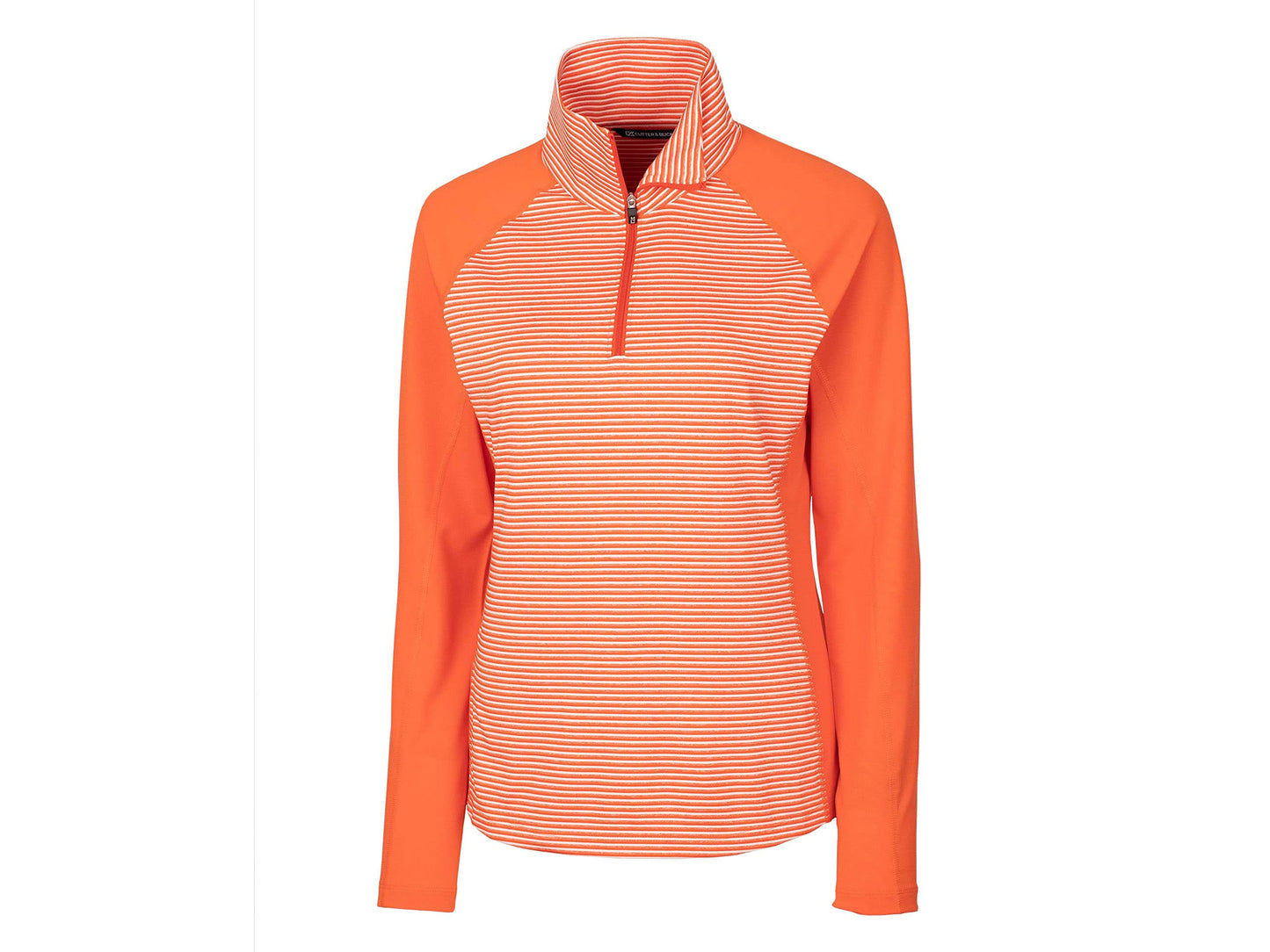 Cutter Buck Womens College Orange Forge Tonal Stripe Half Zip CEG6_Q6DRX64