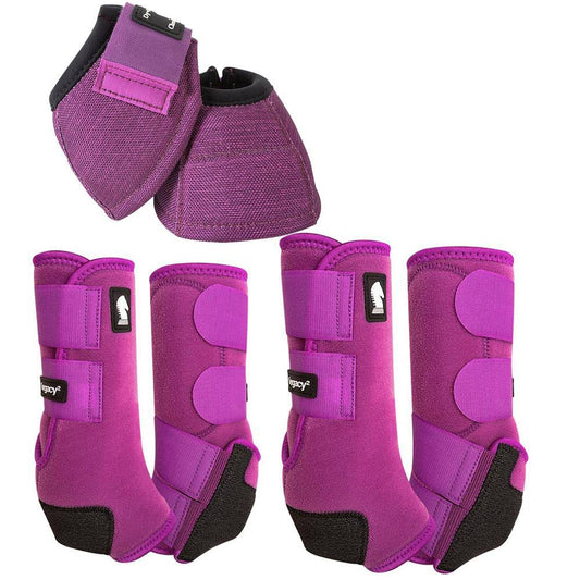 Classic Equine Horse Bell Front Hind Boots Classic Legacy System Plum Small WAM3_B6UYI13