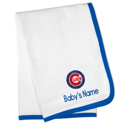 Chicago Cubs Personalized Baby Blanket - White LGS9_R3ROY61