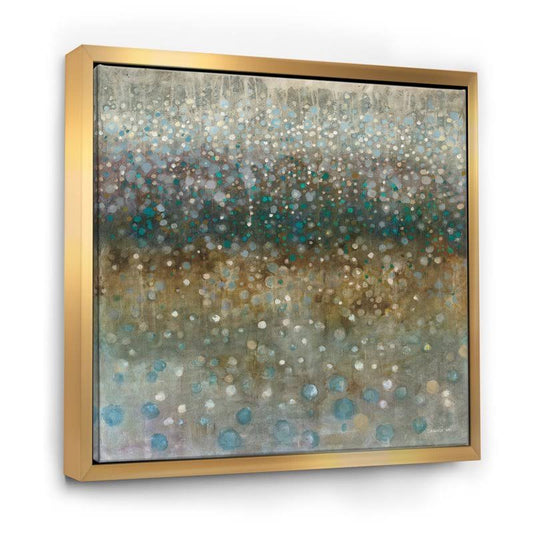 Designart 30x22 x 30x22 Rain Fabric Canvas Wall Art in Beige ZAH4_O8PBO59