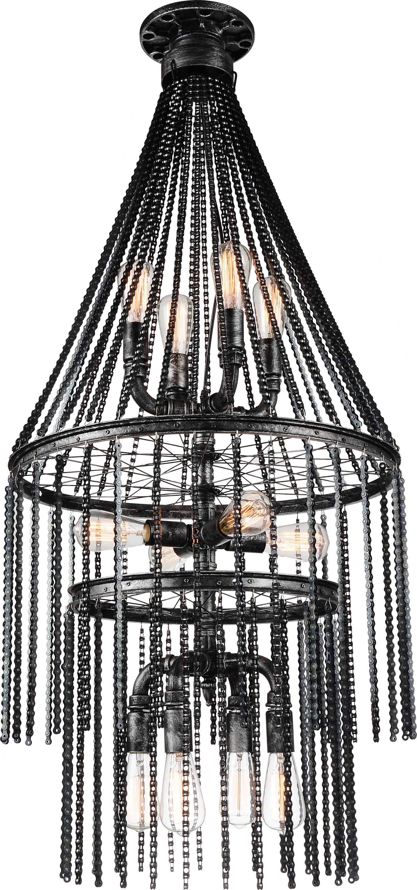 CWI Lighting 9717p24-12-187 Kala 12 Light Chandelier with Gray Finish KWZ2_C3TNC30