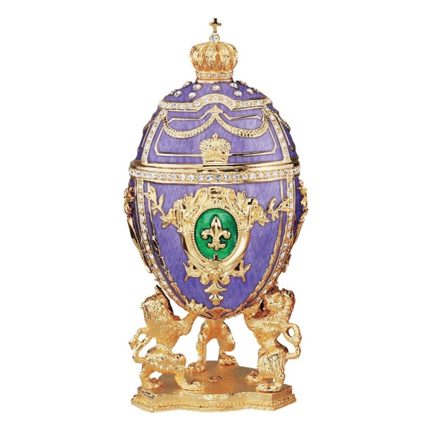 Design Toscano Faberge Style Fleur-de-lis Enameled Egg PWR7_X7QBW13