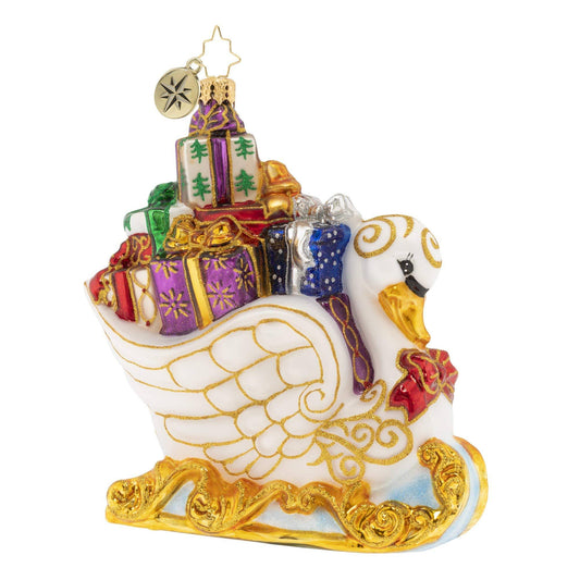 Christopher Radko Hand-Crafted European Glass Christmas Decorative Figural Ornament, Don?t Call It A Swan Song SDV9_O4KIO62