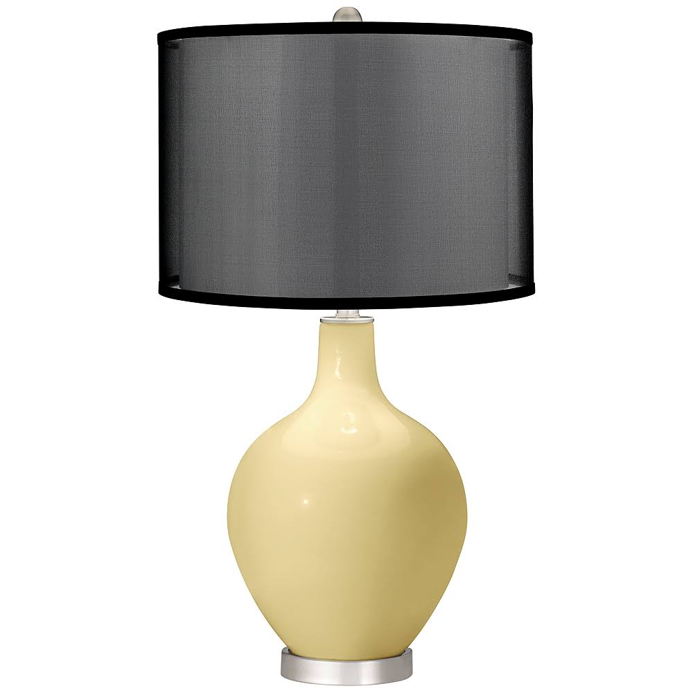 Color + Plus Butter Up Ovo Table Lamp with Organza Black Shade, Gold KLH5_A9CWA91