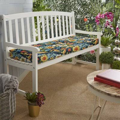 Charlton Home Reagle Indoor/Outdoor Bench CUSHION, Blue IEG4_P1GGP53